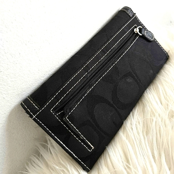 Guess Authentic Long Wallet Clutch Coin Pocket Signature Black🌴 - Picture 2 of 4